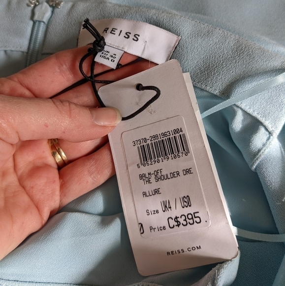 Reiss balm off the shoulder bardot dress allure blue xs 0 - Picture 11 of 16